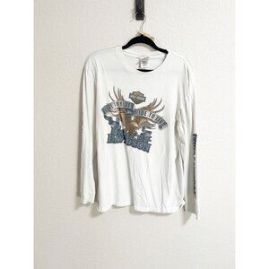 Harley-Davidson Biggs Eagle Graphic Live to Ride Long Sleeve T-Shirt White Large